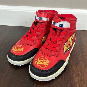 NWOT Lightening McQueen Cars High-Top Sneakers, size 12.